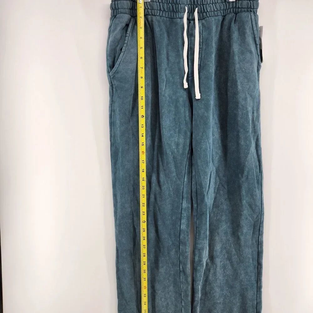Threads 4 Thought Men's Large Blue Kevin Mineral Wash French‎ Terry Pants NWT